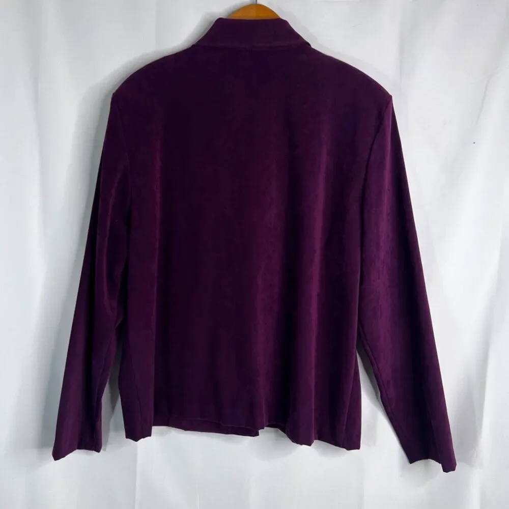 RL Richard Purple Velvety Velour‎ Long Sleeve Button Front Jacket Shirt Large